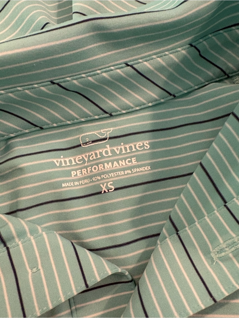 Vineyard Vines Mint Green Striped Performance Polo